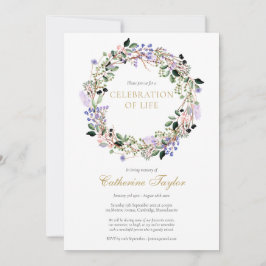 Convites Celebração de Foto Floral da lavanda do Funeral