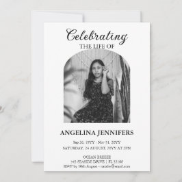 Convites Celebração de Foto Mínima do Memorial Funeral da V