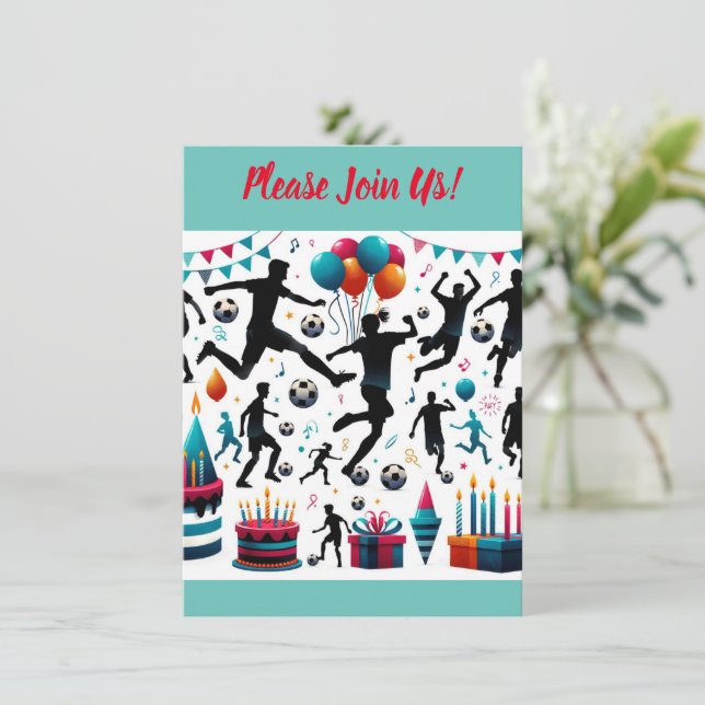 Convites Celebração de Futebol: Dê o Pontapé Inicial na Sua (Em pé/Frente)
