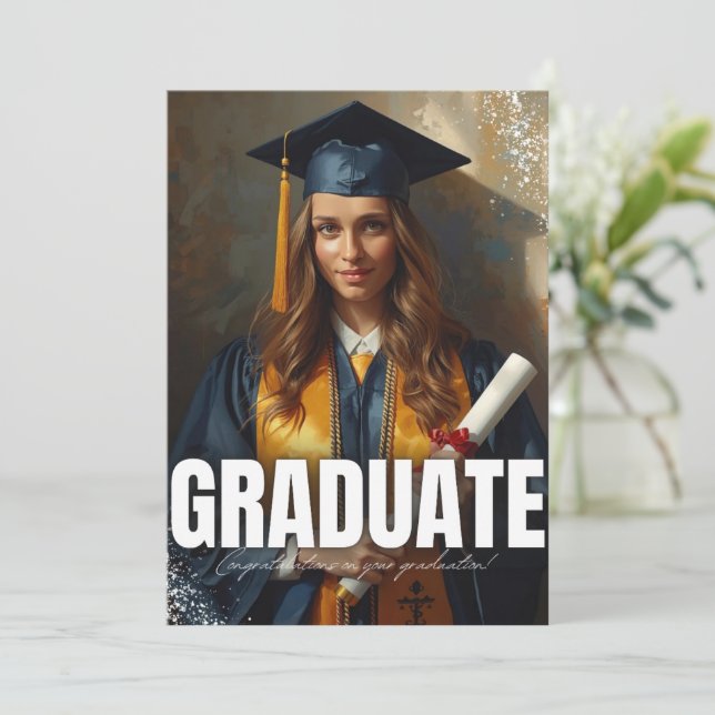 Convites Celebração de Graduação da Turma de 2026 Moderna (Em pé/Frente)