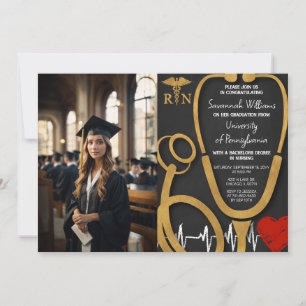 Convites Celebração de Graduação de Enfermagem de Foto RN