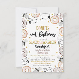 Convites Celebração de Graduação de rosquinhas e Diplomas