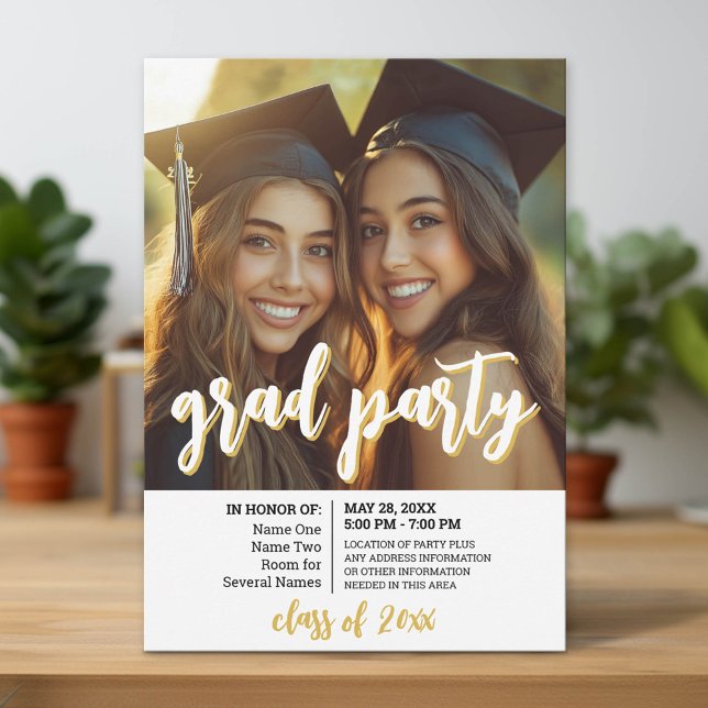 Convites Celebração de Graduação em Grupo - Partido Formand (Group Graduation Party Invitation)