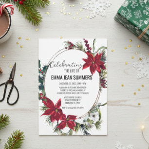 Convites Celebração de Inverno da Vida Poinsettia de Natal