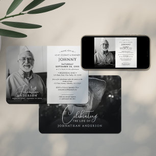 Convites Celebração de Memória de Funeral Moderno Foto da V