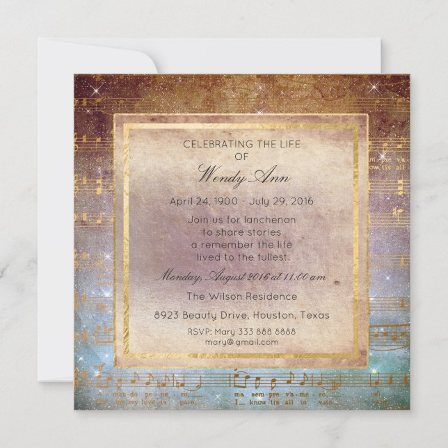 Convites Celebração de Música ao Vivo do Ouro (Frente)