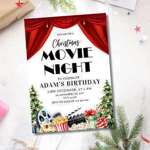 Convites Celebração de Natal ao Ar Livre Noite de Cinema de