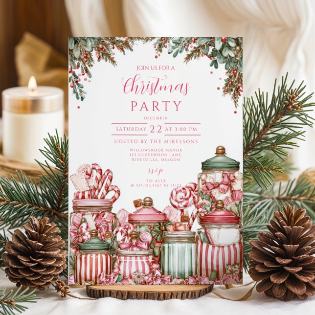 Convites Celebração de Natal Candyland (Criador carregado)