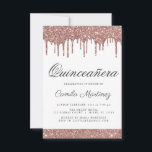 Convites Celebração de Quinceañera com Glitter Glitter Dour<br><div class="desc">Cor-de-rosa-reluzente - 15 de Celebração de Quinceañera, Dourada e branca, com gotas brilhantes, Convite de aniversário. Este é o perfeito e elegante Convite à Celebração Quinceañera para uma Rosa de Menina Moderna Dourada e brilhante brilho cor-de-rosa brilhante cinza cinza quinze (quinze) Festas de aniversário. Entre em contato com o designer...</div>