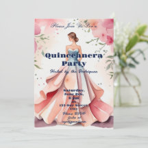 Celebração de Quinceanera de Aquarela