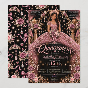 Convites Celebração de Quinceañera Rosa