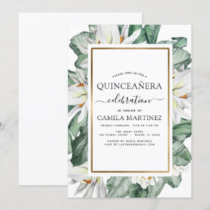 Convites Celebração de Quinceañera Tropical Magnolia Tro
