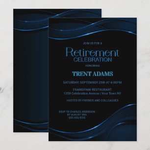 Convites Celebração de Reforma Azul Preto Moderno