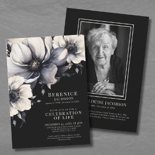Convites Celebração de Serviço Memorial Elegante de Vida