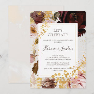 Convites Celebração de Vamos de Aquarela Floral Moderno B