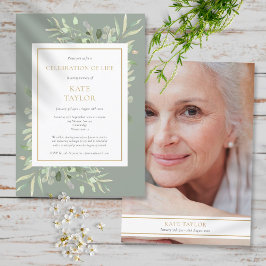 Convites Celebração de Vida com Foto da Greenery Salvia Fun