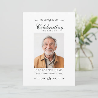 Convites Celebração de Vida com Ornamentação Elegante Foto