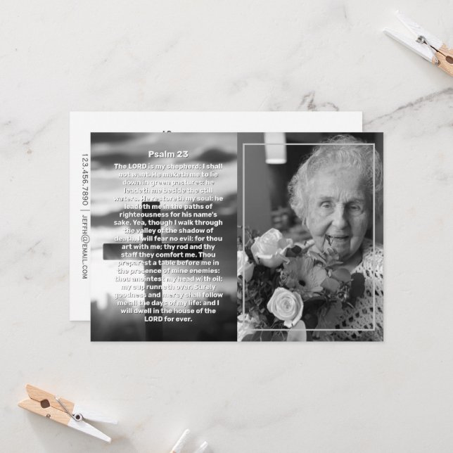 Convites Celebração de Vida e Morte com Cruz e Foto do Salm (Frente/Verso In Situ)