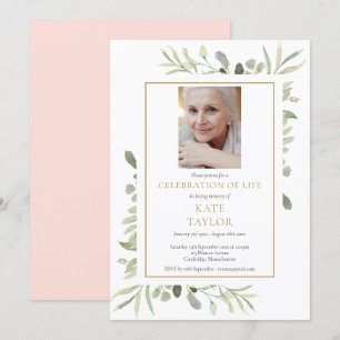 Convites Celebração de Vida em Foto de Mulher Funeral