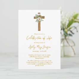 Convites Celebração de Vida Funeral Daisy Cross