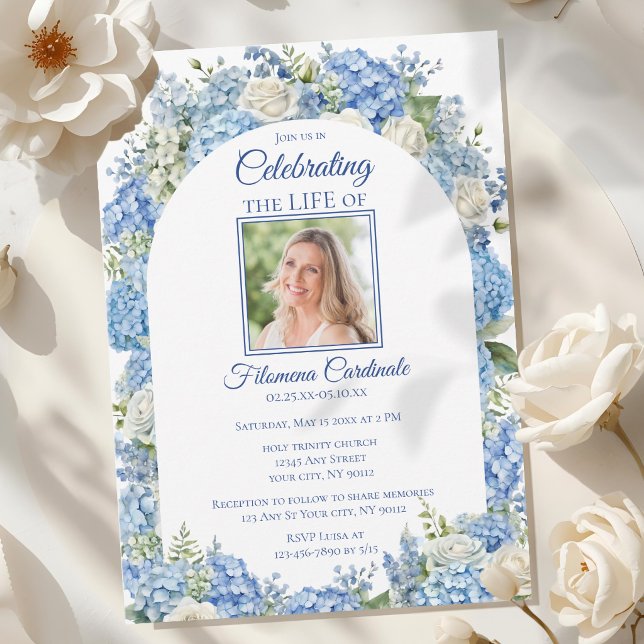 Convites Celebração de Vida Funeral de Hortênsia Azul (Criador carregado)