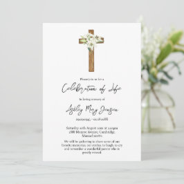 Convites Celebração de Vida Funeral Lily Cross