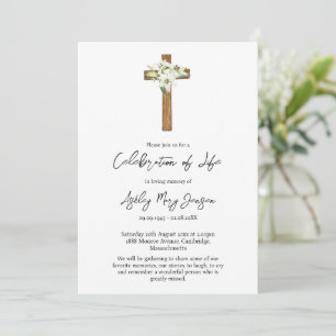 Convites Celebração de Vida Funeral Lily Cross
