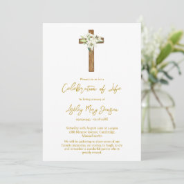 Convites Celebração de Vida Funeral Lily Cross