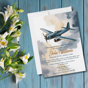 Convites Celebração de Vida Memorial de Avião Azul