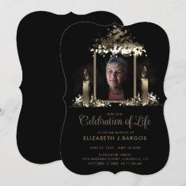 Convites Celebração de Vida Quadro de Velas Elegantes
