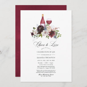 Convites Celebração de Vinho Floral e Borrelha