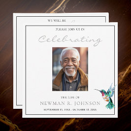 Convites Celebração de Watercolor Hummingbird da Foto de Vi