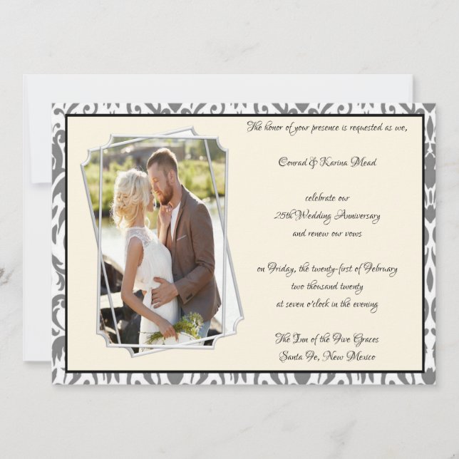 Convites Celebração do 25º Aniversário de Prata (Frente)