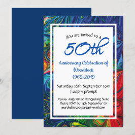 Convites Celebração do 50º Aniversário Retro Personalizada