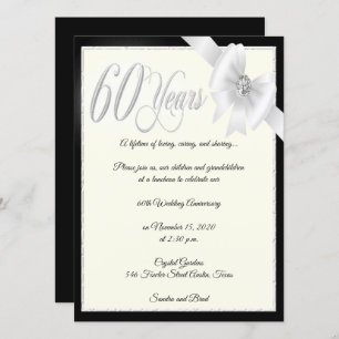 Convites Celebração do 60º aniversário do Elegante Diamond