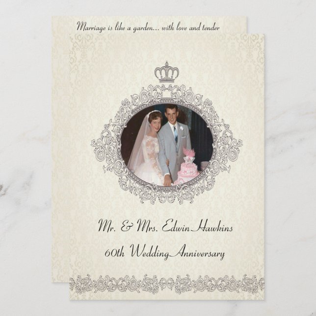 Convites Celebração do 60º aniversário do Estilo Vitoriano (Frente/Verso)