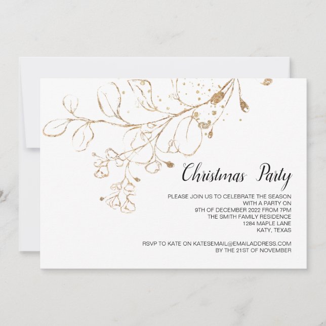 Convites Celebração do almoço de Janto de Feriado de Natal (Frente)