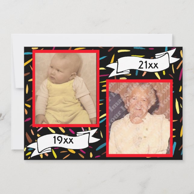 Convites Celebração do aniversário da letra vermelha da (Frente)