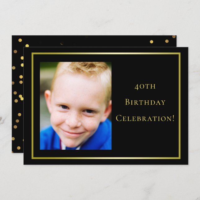 Convites Celebração do aniversário de 40 anos de Foto do Ho (Frente/Verso)