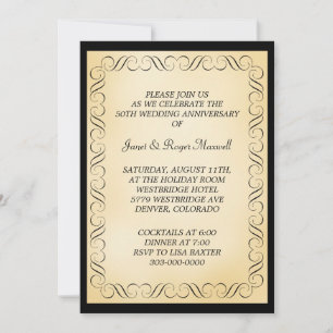 Convites Celebração do Aniversário de Bodas de Ouro em Mold