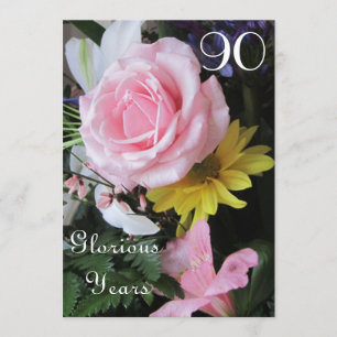Convites celebração do aniversário do 90! - Buquê do ro