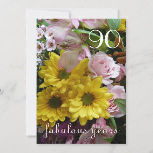 Convites celebração do aniversário do 90! - Flores