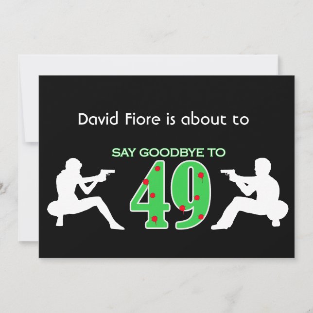 Convites Celebração do aniversário do estilo da máfia 50th (Frente)