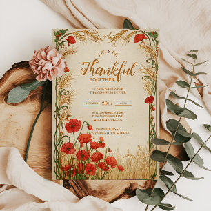 Convites Celebração do Autumn Harvest Poppy
