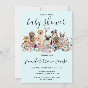 Convites Celebração do Baby Shower da família de estimação 