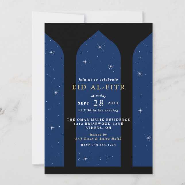 Convites Celebração do Banquete Eid al-Fitr (Frente)