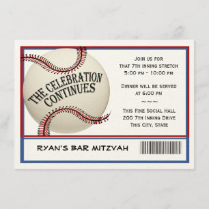 Convites Celebração do Bar de basebol Mitzvah