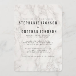 Convites Celebração do Casamento de Marble Elegante Moderno