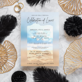 Convites Celebração Do Casamento De Praia No Verão Do Amor