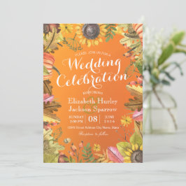 Convites Celebração do casamento outono Autumn Maple Leaf P